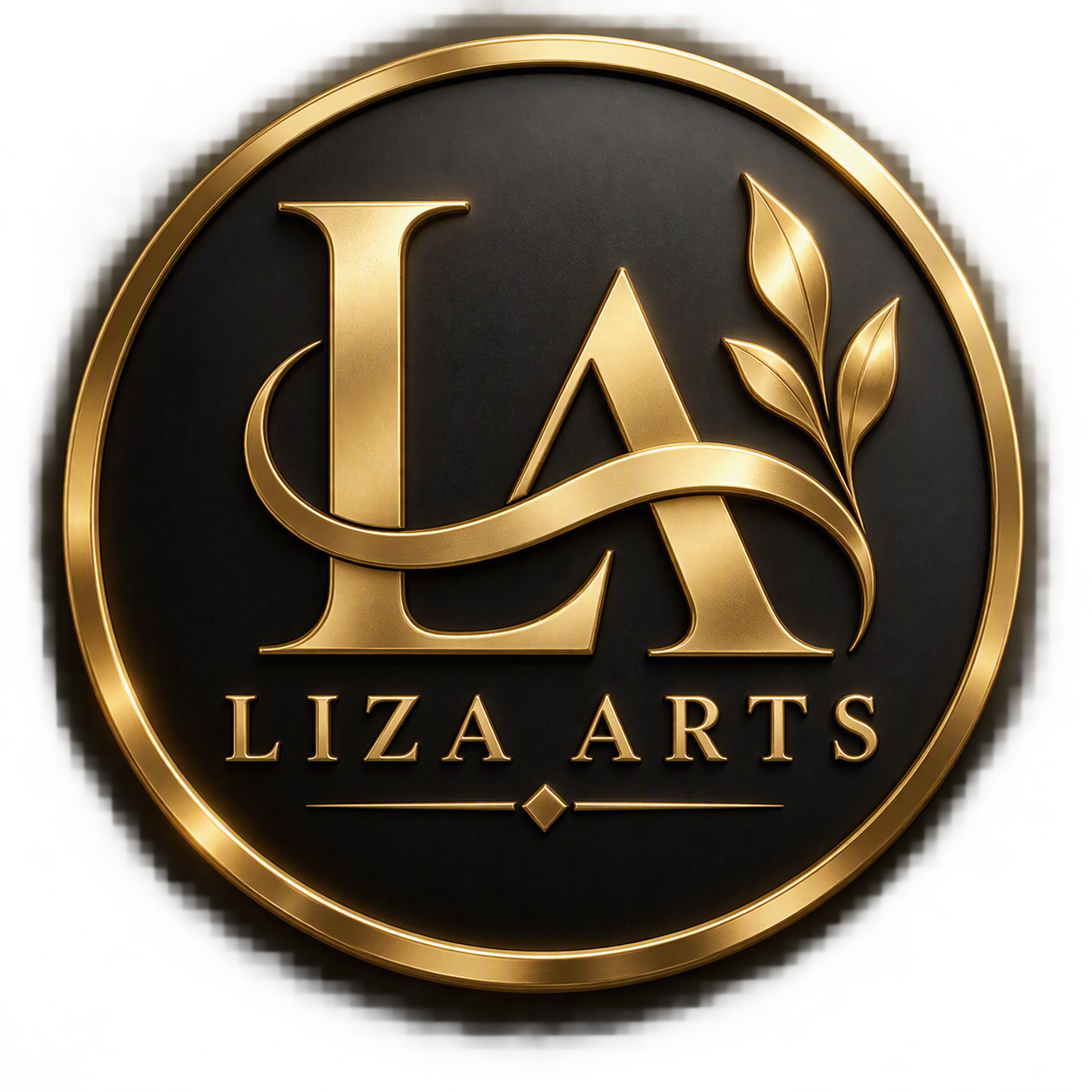 Liza Arts gold logo stamp